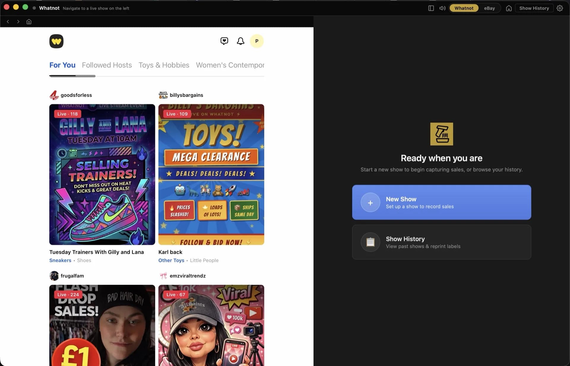 Scan2Tray dashboard — live sale capture
